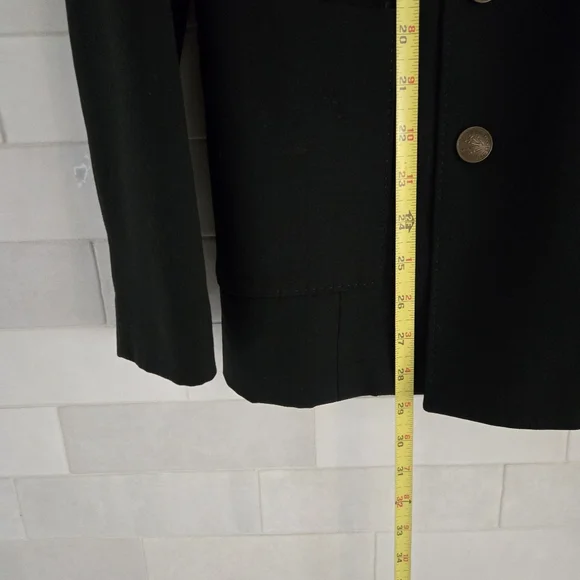 Rag & Bone Double Breasted Black Blazer Brass Buttons Emile Tia Andie Size 8 - Picture 7 of 10